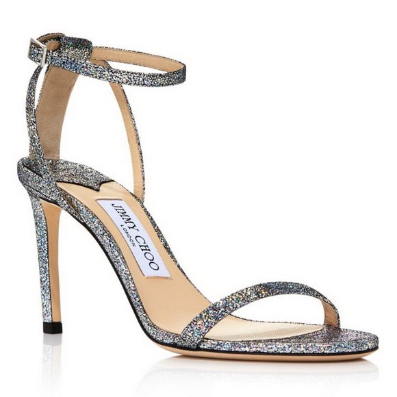 New JIMMY CHOO Minny 85 Glitter Heels– Strappy Sandals for Party, Wedding, Gala - Picture 1 of 15